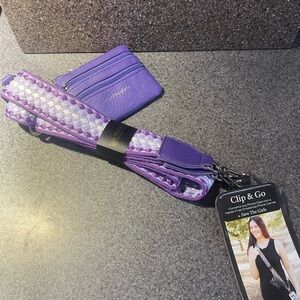 Save The Girls Purple Clip & Go Crossbody With Card Pouch and Phone Accessory